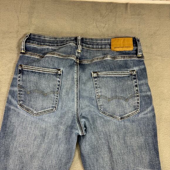 American Eagle Jeans Mens Baggy Relaxed Fit Whisker Medium Wash Blue Denim 30x32 - Picture 5 of 9